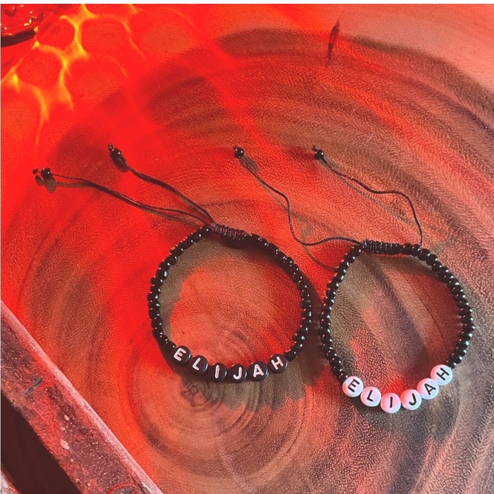 NEW Elijah friendship adjustable bracelet homemade unisex band letter bead fun.